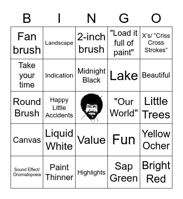 Bob Ross Bingo Card