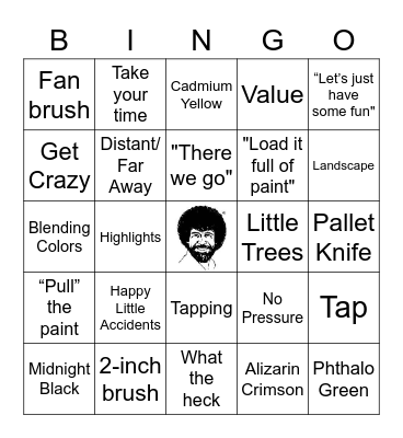 Bob Ross Bingo Card