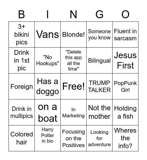 BUMBLE BINGO Card