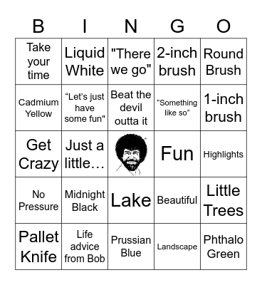 Bob Ross Bingo Card