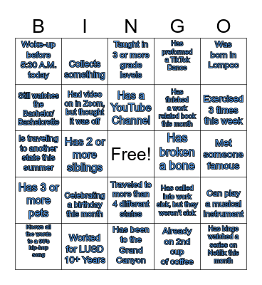 BINGO Card