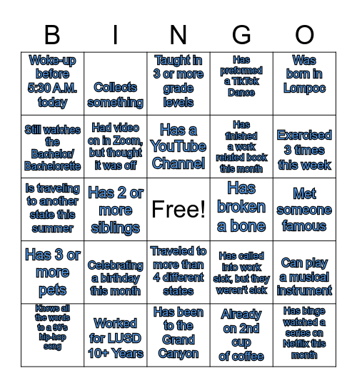 BINGO Card