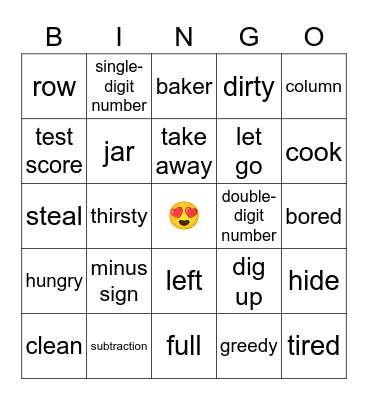 U7-U8 Bingo Card