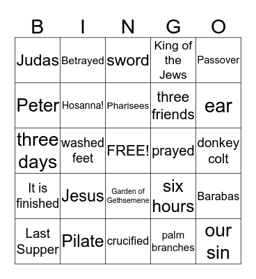 Easter Bingo Card