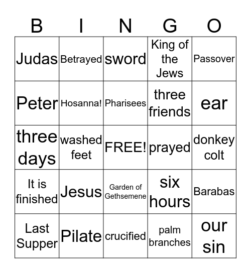 Easter Bingo Card