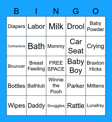 BABY BINGO! Bingo Card