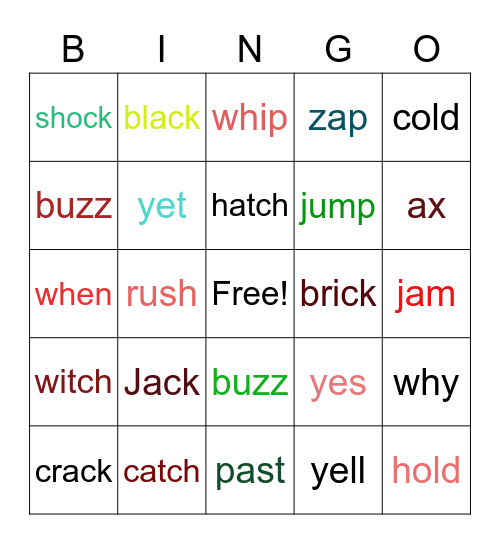 Sight Words #1 Bingo Card