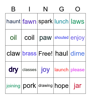 Sight Words Level #2 Bingo Card