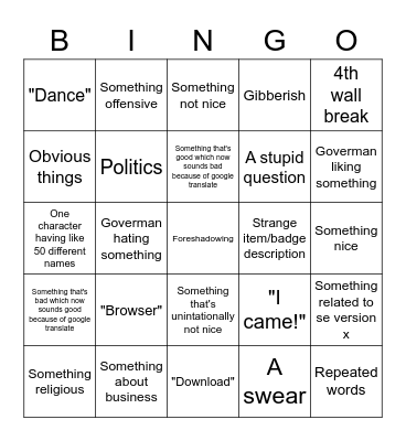 Book of Mario 64 Bingo Card
