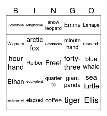 Birthday Bingo Card