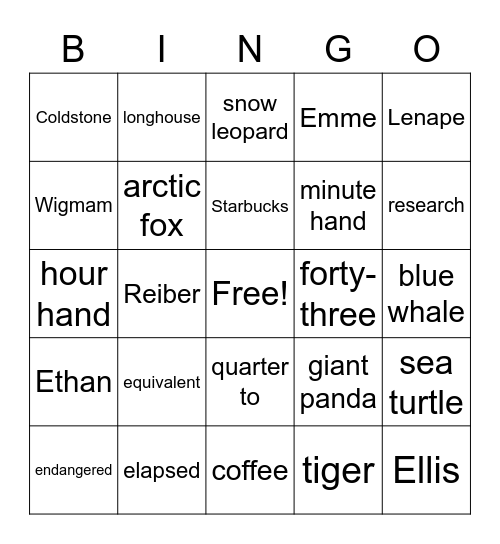 Birthday Bingo Card