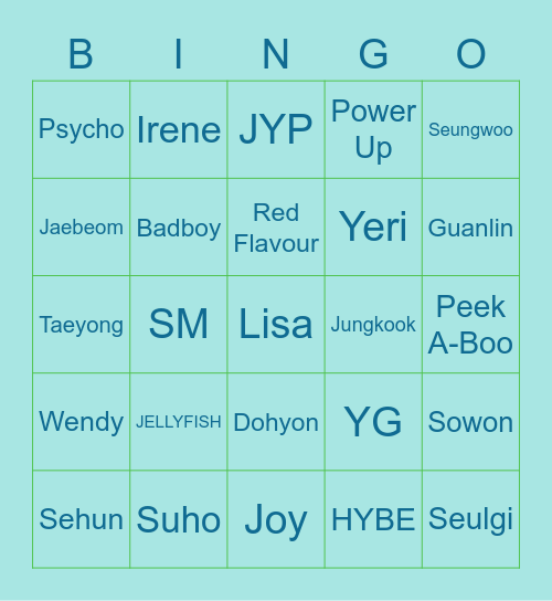 Bingo Uyon Bingo Card
