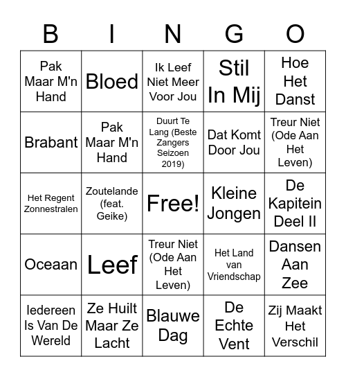 Nederlandse Klassiekers Bingo Card