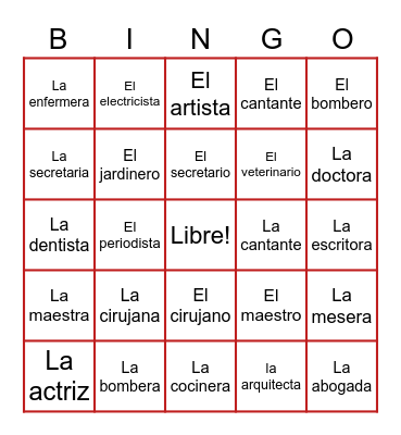 Trabajadores comiunidades Bingo Card