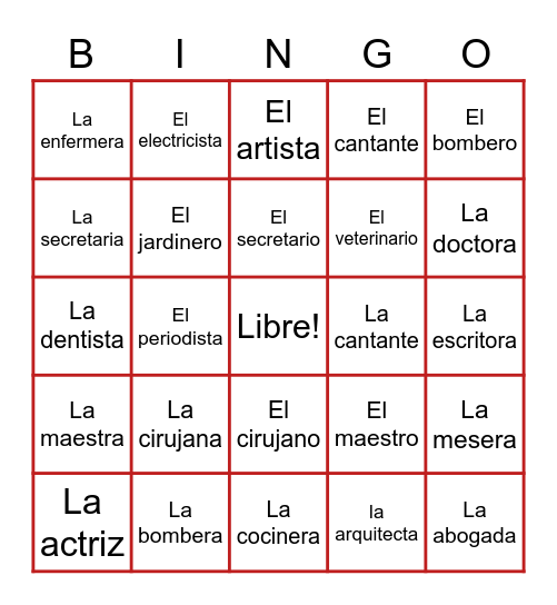 Trabajadores comiunidades Bingo Card