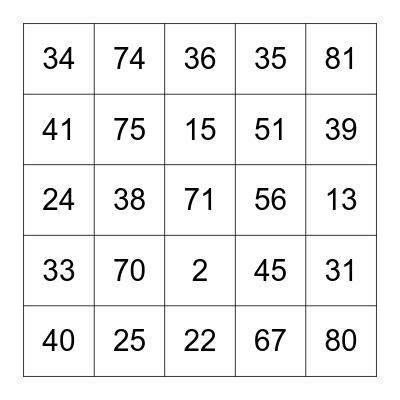 IGOR + ESTI Bingo Card