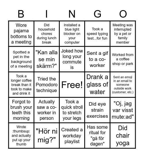 Devfika bingo Card