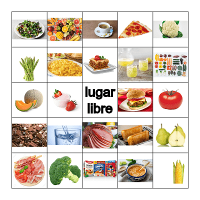 Cognados con Comida Bingo Card