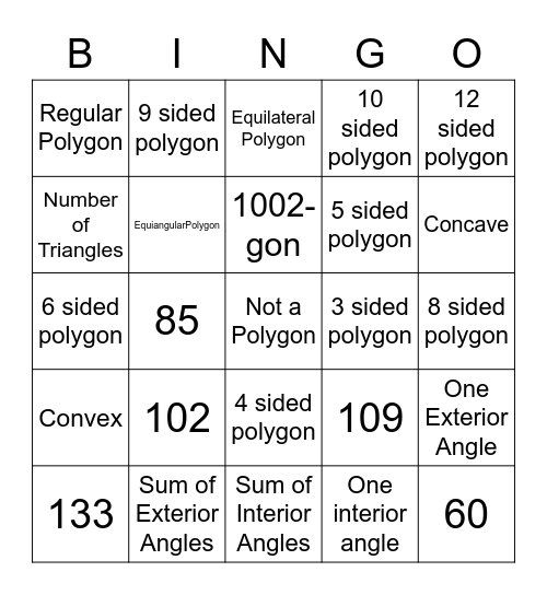 Polygon BINGO Card
