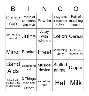 Baby Knapp Bingo Card