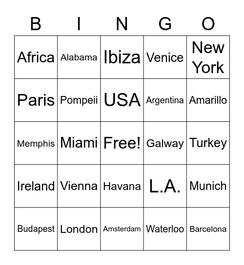 PLACE IN THE TITLE Bingo Card