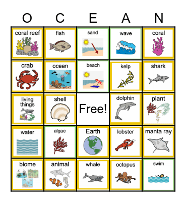 Ocean PCS Bingo Card