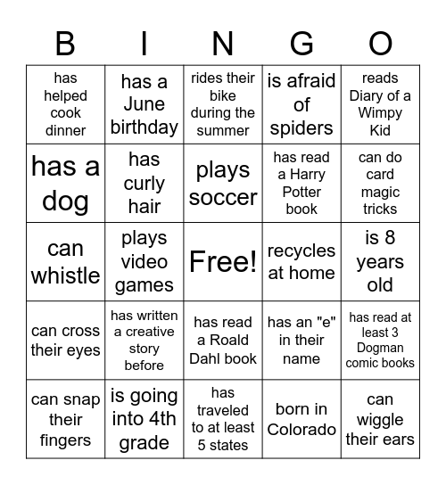 Find some who... Bingo Card