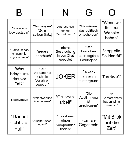 Bombastisches BuKo-Bingo Card