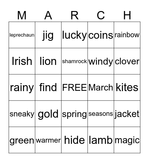 Friday Bingo Card