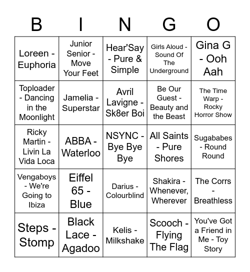 Cheesy Bingo Card