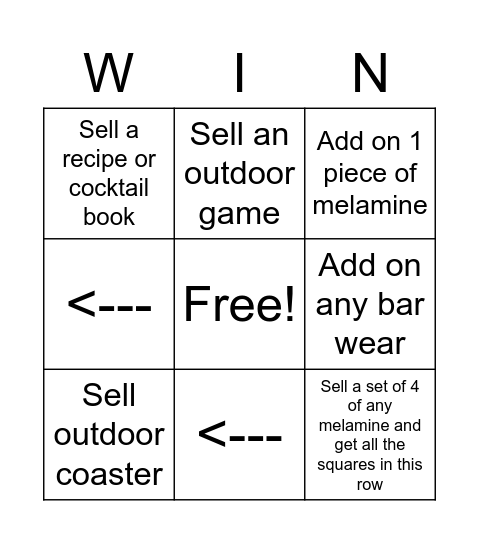 Outdoor Entertaining Bingo Card