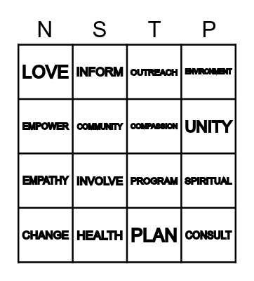 CTWS Bingo Card