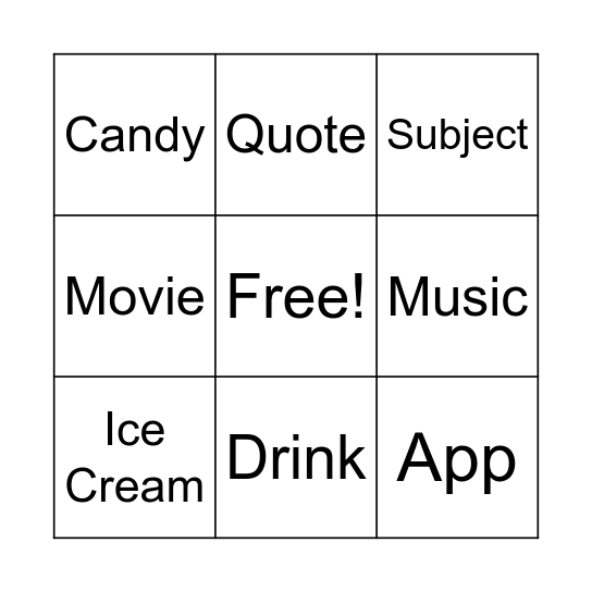 Bingo Card