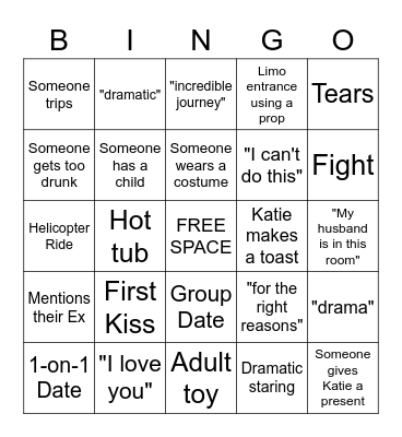 The Bachelorette - 17 Bingo Card