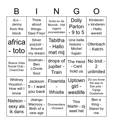 2011 bingo Card