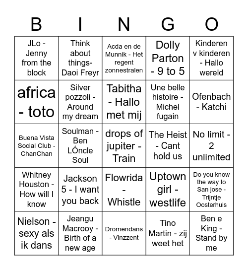 2011 bingo Card