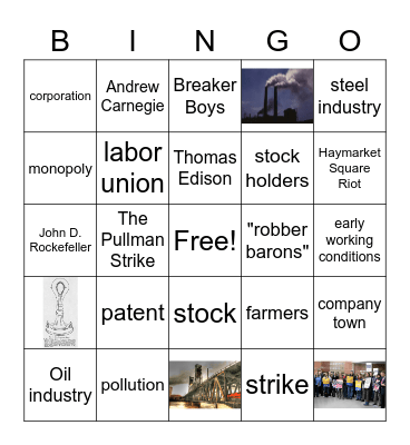 Growth of Industry Bingo Card