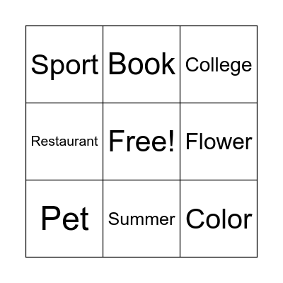 Bingo Card