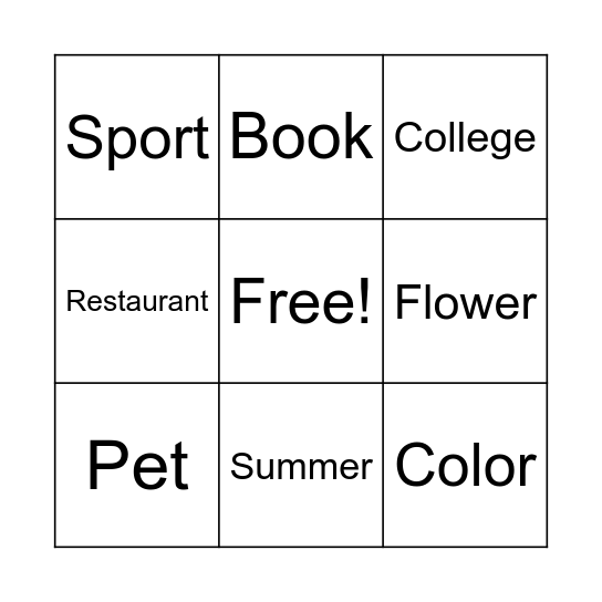 Bingo Card