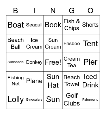 Summer Bingo Card