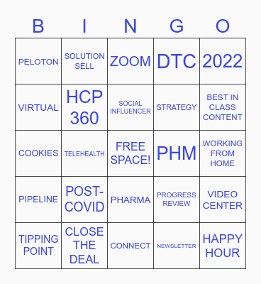 Sales Meeting Bingo Card