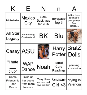 Kendall's 30th Birthday! Bingo Card