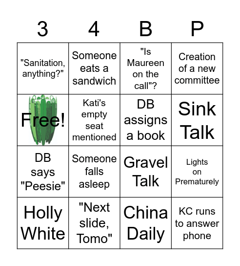Streetscape Bingo Card