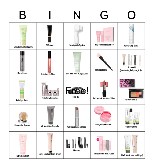 Mary Kay BINGO Card