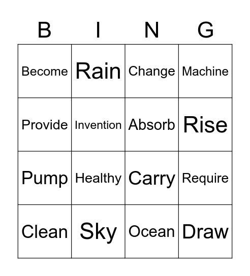 Water for Everyone Bingo 3 Bingo Card