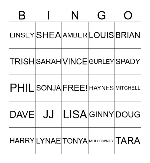 GREG'S SLEEP OVER BINGO Card