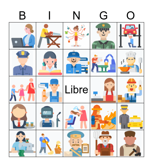 Professions Bingo Card