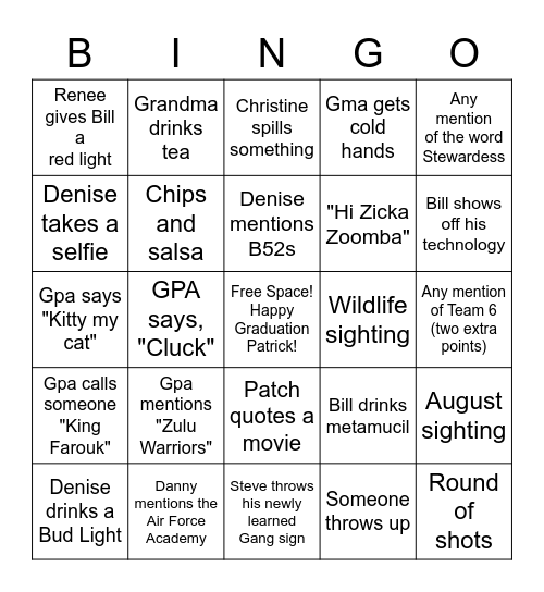 San Antonio Bingo Card