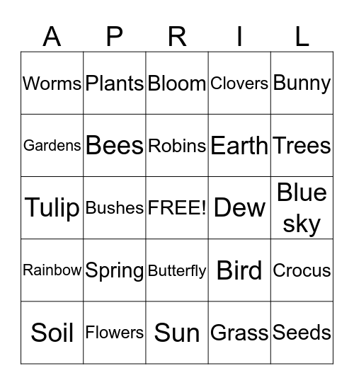 Spring bingo Card