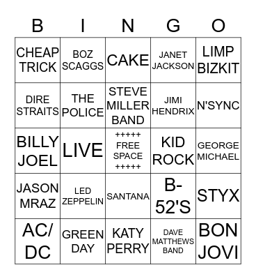 "M"  ENTERTAINMENT  MUSIC   Bingo Card
